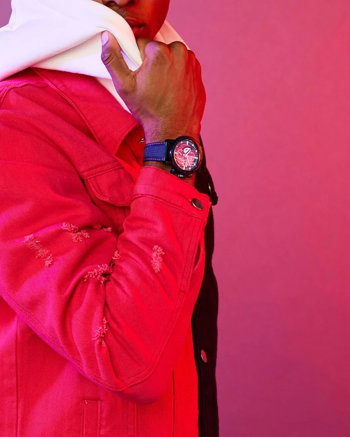 Spider-Man Double Vision Multiple Dial Nylon & Leather Strap